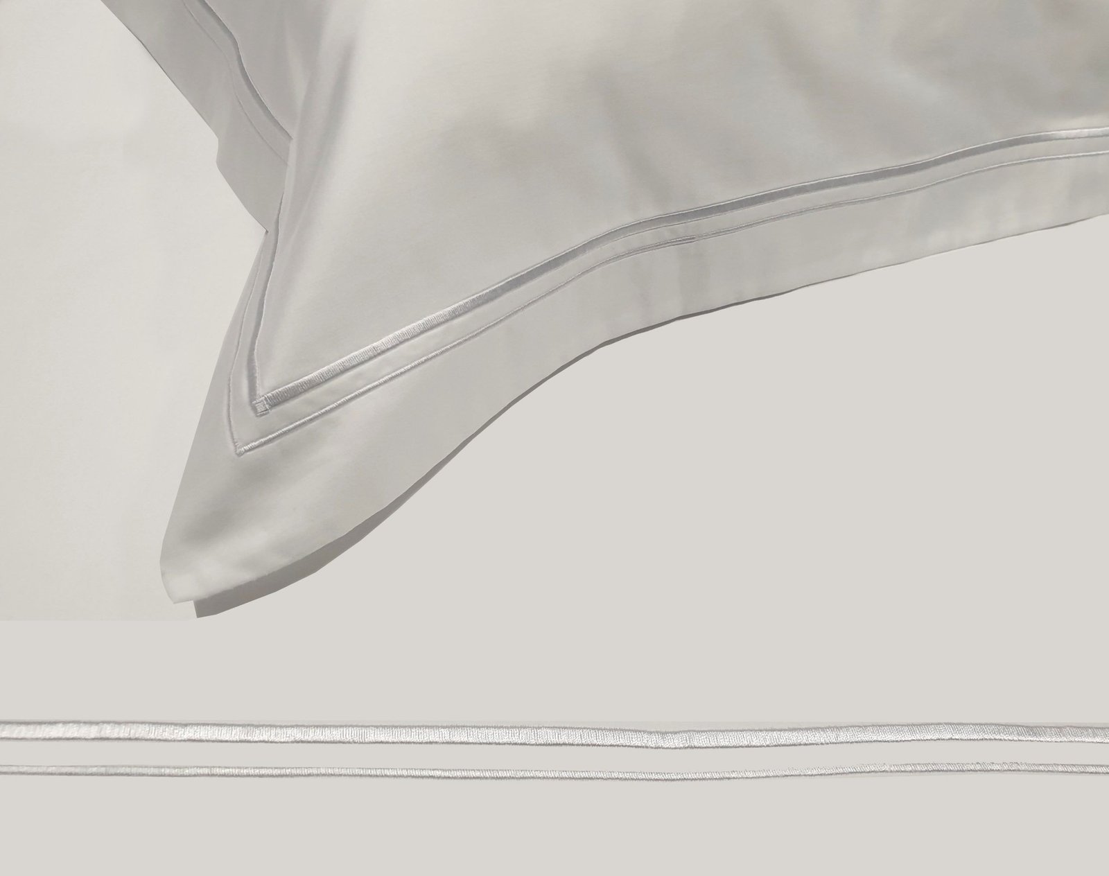 Pillow Case Satin Plain Line TC310 Two Lines Pair Oxford Hotel